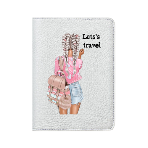 Заказать обложку для паспорта в Москве. Кожаная обложка для паспорта Let’s Travel🏝✈️ от @kristy_art_k  - готовые дизайны и нанесение принтов.