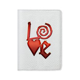 Заказать обложку для паспорта в Москве. Кожаная обложка для паспорта Love - Любовь от Дана Столыпина - готовые дизайны и нанесение принтов.