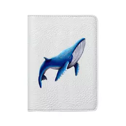 Заказать обложку для паспорта в Москве. Кожаная обложка для паспорта Синий кит от tigerda  - готовые дизайны и нанесение принтов.