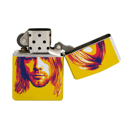 Заказать зажигалки в Москве. Зажигалка Kurt Cobain от Jimmy Flash - готовые дизайны и нанесение принтов.