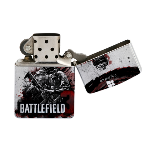 Заказать зажигалки в Москве. Зажигалка BATTLEFIELD от robus - готовые дизайны и нанесение принтов.
