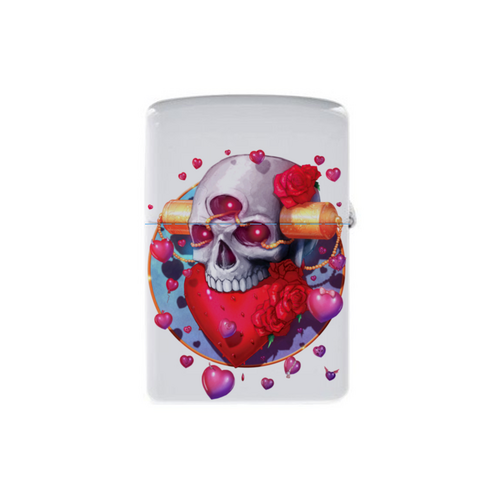 Заказать зажигалки в Москве. Зажигалка Heart Skull от Дана Столыпина - готовые дизайны и нанесение принтов.