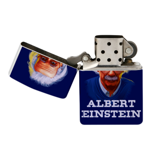Заказать зажигалки в Москве. Зажигалка ★Albert Einstein★ от balden - готовые дизайны и нанесение принтов.