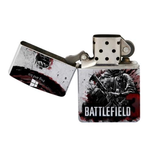 Заказать зажигалки в Москве. Зажигалка BATTLEFIELD от robus - готовые дизайны и нанесение принтов.
