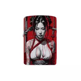 Заказать зажигалки в Москве. Зажигалка Crazy шибари от Дэйки Като: kato.see.ru - готовые дизайны и нанесение принтов.