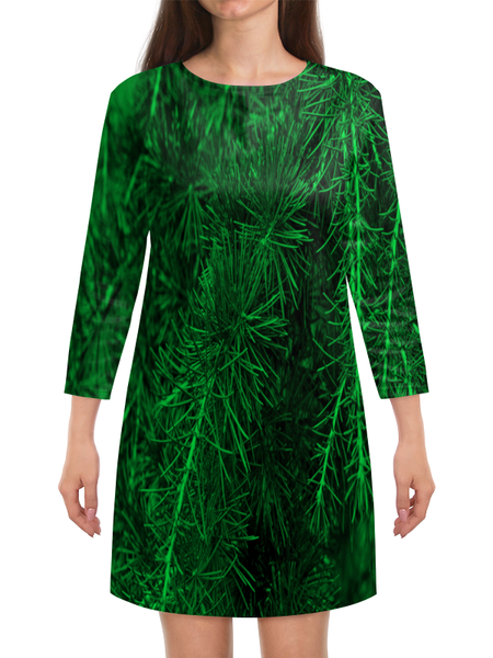 Заказать платье в Москве. Платье с рукавами Зеленая ель от THE_NISE  - готовые дизайны и нанесение принтов.