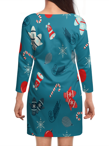 Заказать платье в Москве. Платье с рукавами Новогодние подарки от THE_NISE  - готовые дизайны и нанесение принтов.