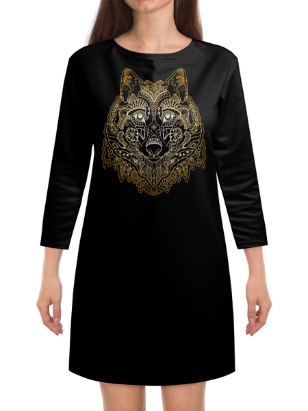 Заказать платье в Москве. Платье с рукавами Голова волка от Ирина - готовые дизайны и нанесение принтов.