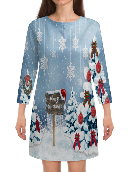 Заказать платье в Москве. Платье с рукавами Christmas от THE_NISE  - готовые дизайны и нанесение принтов.