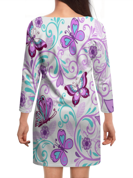 Заказать платье в Москве. Платье с рукавами Цветные бабочки от THE_NISE  - готовые дизайны и нанесение принтов.