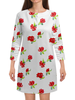 Заказать платье в Москве. Платье с рукавами Платье Красные цветы от mrs-snit@yandex.ru - готовые дизайны и нанесение принтов.