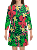 Заказать платье в Москве. Платье с рукавами Тропические цветы от THE_NISE  - готовые дизайны и нанесение принтов.