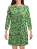 Заказать платье в Москве. Платье с рукавами Зеленый вязаный узор от Antaya - готовые дизайны и нанесение принтов.