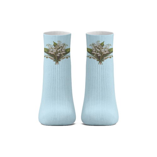 Заказать носки в Москве. Носки длинные Ландыш серебристый. от Eva De Peron.  - готовые дизайны и нанесение принтов.