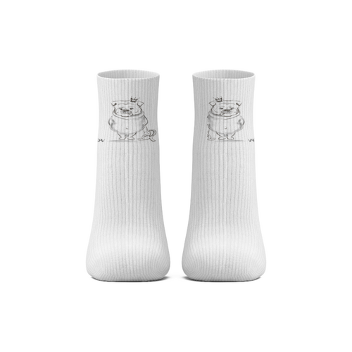 Заказать носки в Москве. Носки длинные Мопс  от MILK - готовые дизайны и нанесение принтов.