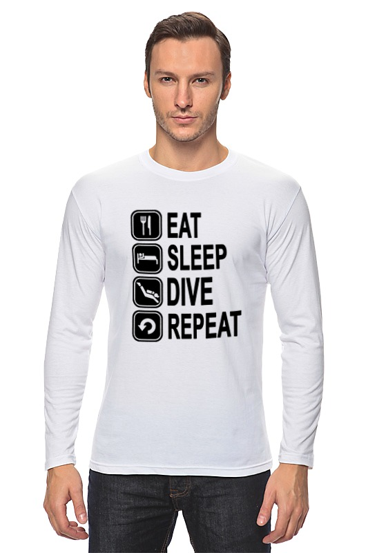 Printio Лонгслив Eat sleep dive printio футболка классическая eat sleep dive