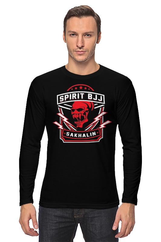 Printio Лонгслив Spirit bjj sakhalin skull (black) printio футболка классическая spirit bjj sakhalin skull black