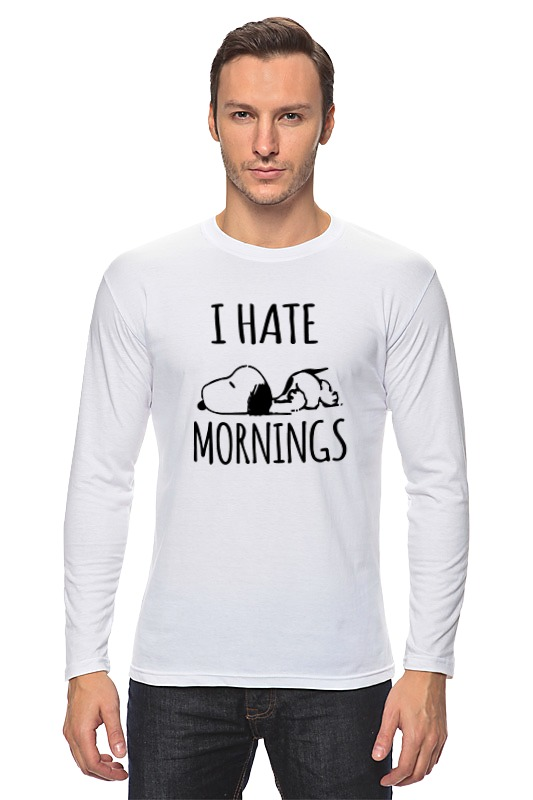 printio футболка классическая я ненавижу утро i hate mornings Printio Лонгслив Я ненавижу утро (i hate mornings)