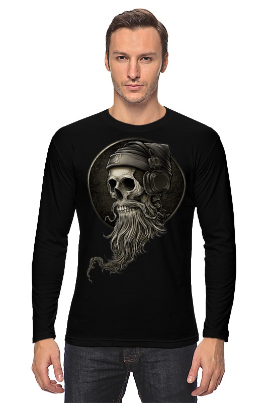 Printio Лонгслив Череп в наушниках