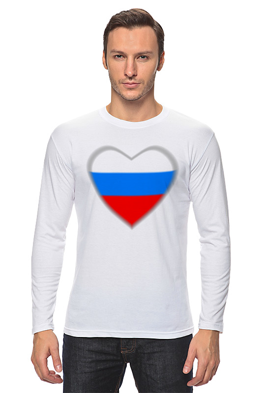 Printio Лонгслив Сердце-триколор и россия это мы мяч футбольный aurora размер 4 материал tpu бело сине красный