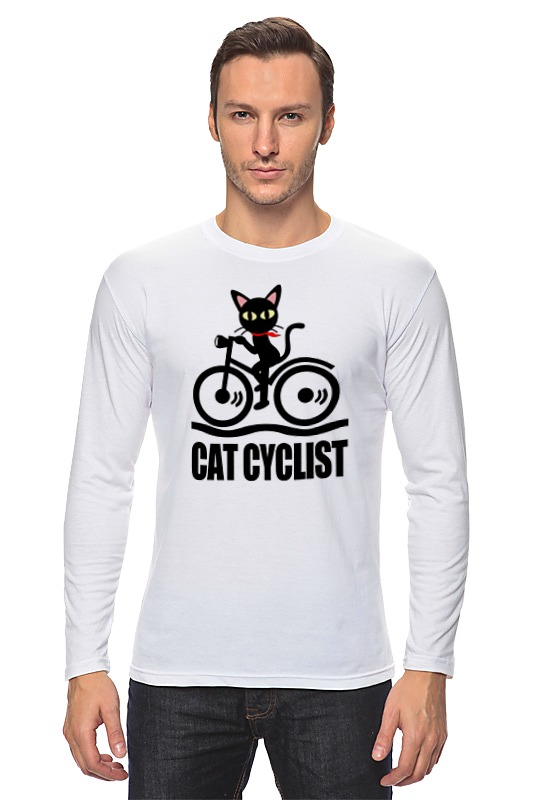 Printio Лонгслив Кот на велике printio футболка классическая кот на велике