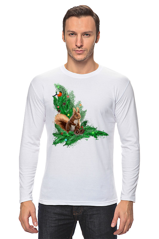 Printio Лонгслив Белочка с шишками на елке. printio футболка wearcraft premium белочка с шишками на елке