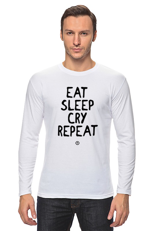 Printio Лонгслив Eat cry repeat by brainy printio футболка wearcraft premium slim fit eat cry repeat by brainy