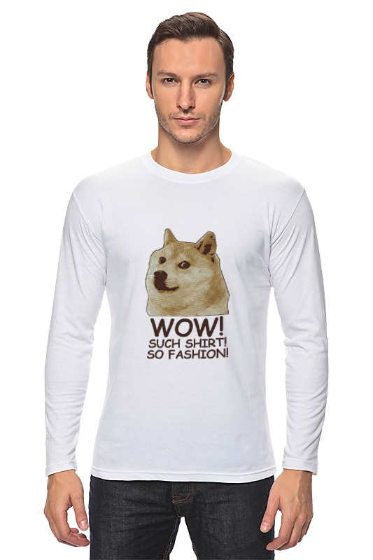Printio Лонгслив Doge wow such shirt so fashion wiener dog print cotton t shirt for women dachshund lover dog lover graphic tees hipster tumblr cozy tops