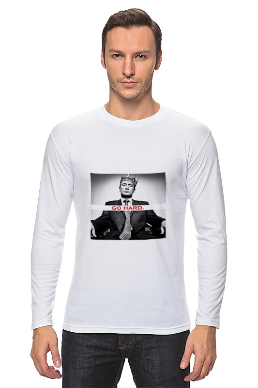 Printio Лонгслив Путин - go hard printio футболка классическая путин go hard