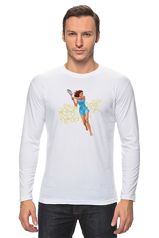 printio детская футболка классическая унисекс девушка с теннисной ракеткой Printio Лонгслив Девушка с теннисной ракеткой