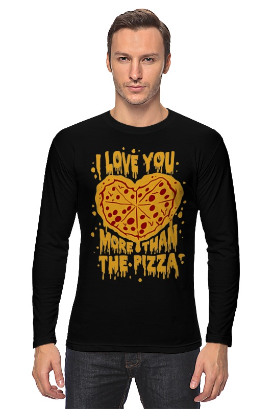 Printio Лонгслив Люблю тебя больше пиццы термостакан люблю больше жизни