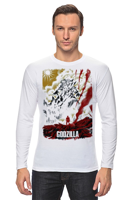 printio лонгслив godzilla gray Printio Лонгслив Godzilla japan