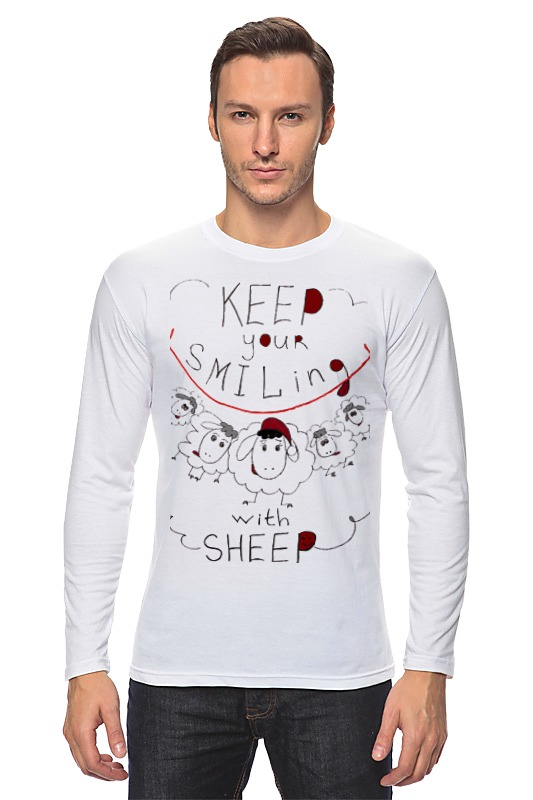 Printio Лонгслив Keep your smiling sheep printio детская футболка классическая унисекс keep your smiling sheep