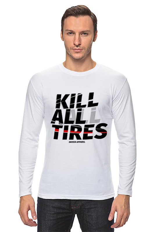 Printio Лонгслив Kill all tires - drift car coolride 8 inch electric scooter drift car motorcycle accessories 200x50 inner and outer tires 200 50 inner tires and tires