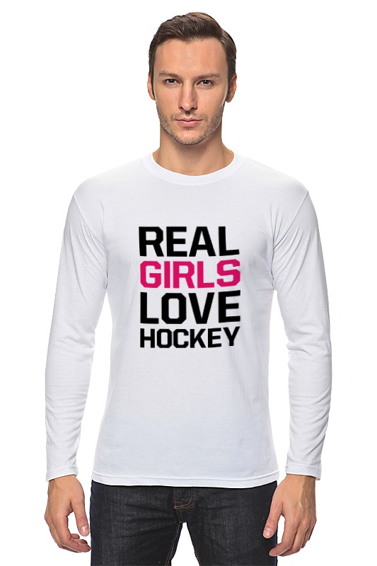 Printio Лонгслив Реальные девушки любят хоккей printio футболка wearcraft premium реальные девушки любят хоккей