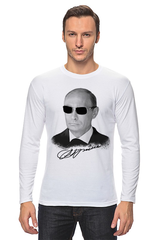 Printio Лонгслив Владимир путин в очках by hearts of russia printio футболка wearcraft premium владимир путин в очках by hearts of russia