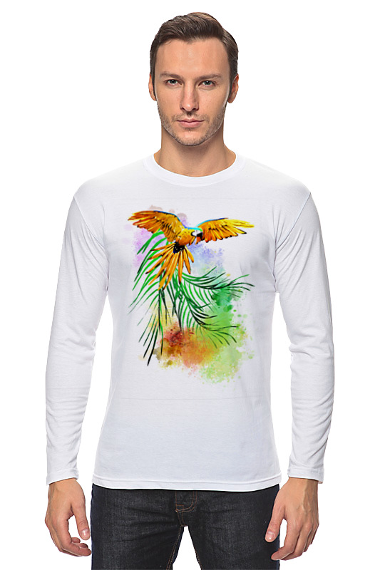 Printio Лонгслив Попугай на ветке. printio футболка классическая попугай на ветке