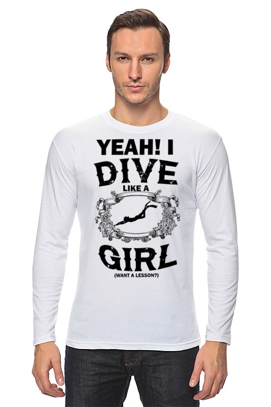 Printio Лонгслив Dive like a girl printio детская футболка классическая унисекс dive like a girl