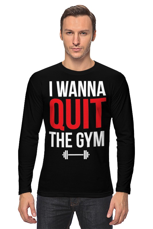 цена Printio Лонгслив I wanna quit the gym