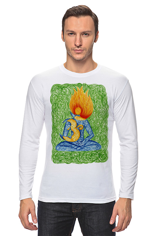 Printio Лонгслив Медитация на ом (аум) printio футболка wearcraft premium медитация на ом аум