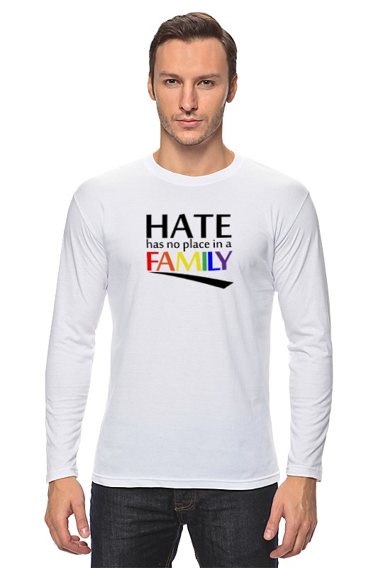 Printio Лонгслив Ненависти нет места в семье printio детская футболка классическая унисекс ненависти нет места в семье