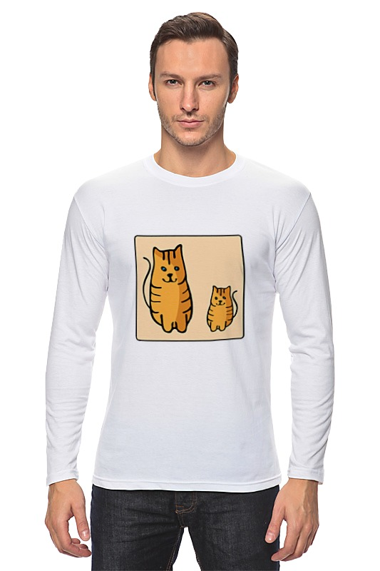 Printio Лонгслив Два котика, смотрящие друг на друга printio футболка wearcraft premium slim fit два котика смотрящие друг на друга