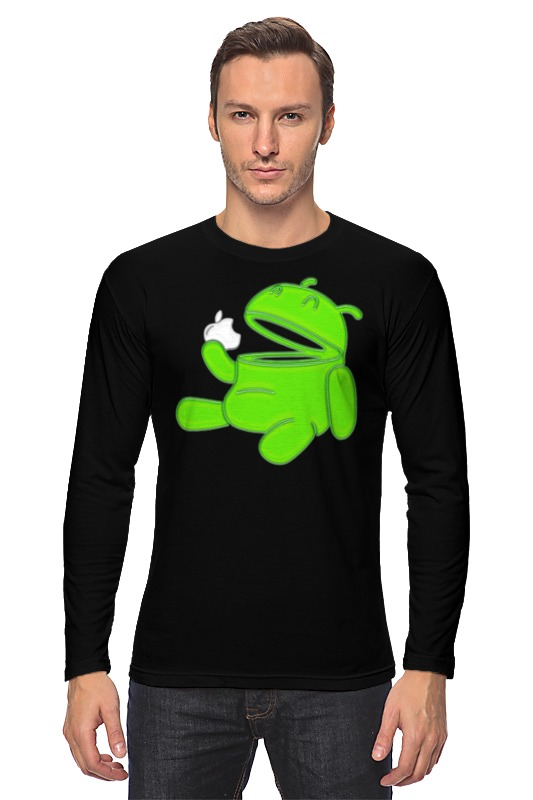 Printio Лонгслив Android eats apple printio футболка классическая android eats apple