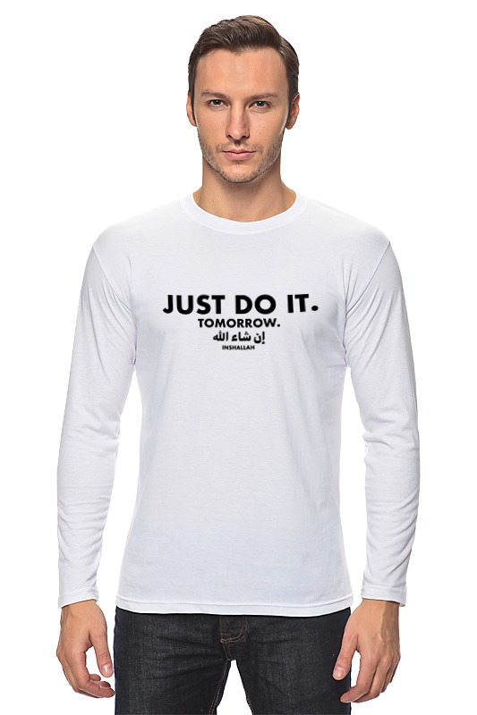 Printio Лонгслив Just do it. tomorrow. inshallah. printio футболка wearcraft premium just do it tomorrow inshallah