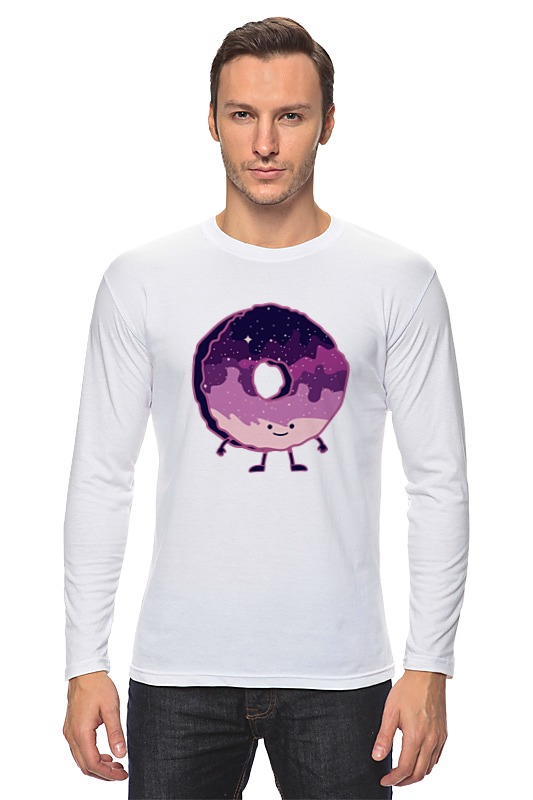Printio Лонгслив Космический пончик (space donut) printio футболка wearcraft premium космический пончик space donut