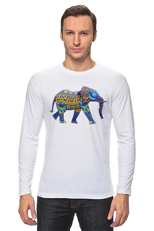 Printio Лонгслив Индийский слон мужская футболка слон индийский l белый