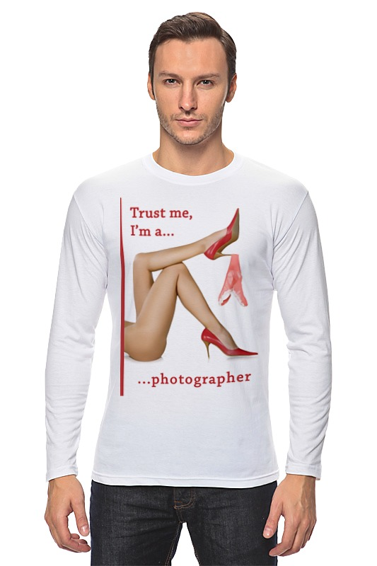 Printio Лонгслив Trust me, i'm a photographer printio детская футболка классическая унисекс trust me i m a photographer