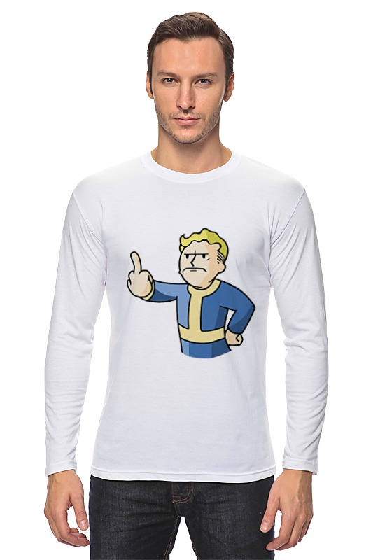 Printio Лонгслив Vault boy фигурка fallout волт бой смотрит вдаль головотряс 13 см