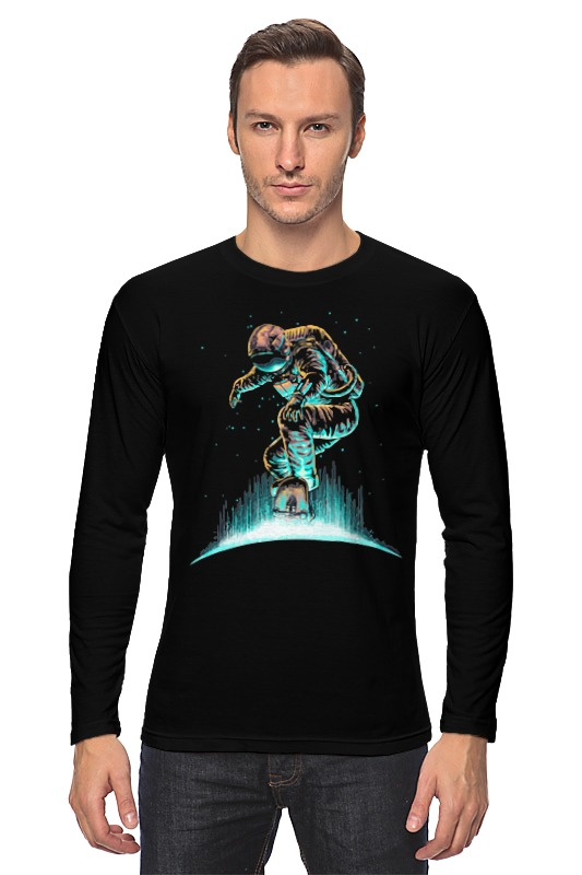 Printio Лонгслив Космонавт на скейте printio футболка классическая космонавт на скейте