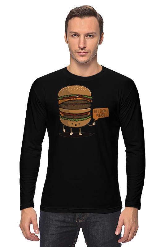 Printio Лонгслив Diet burger / бургер printio футболка с полной запечаткой для девочек diet burger бургер